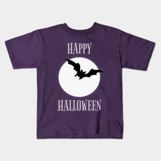 Happy Halloween Trick Or Treat Bat & Full Moon Kids T-Shirt